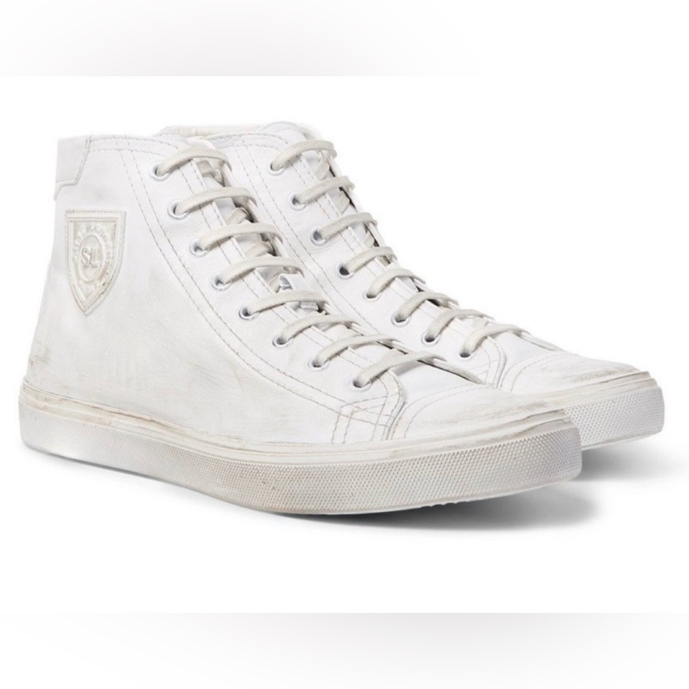 Saint Laurent White High-Top Sneakers